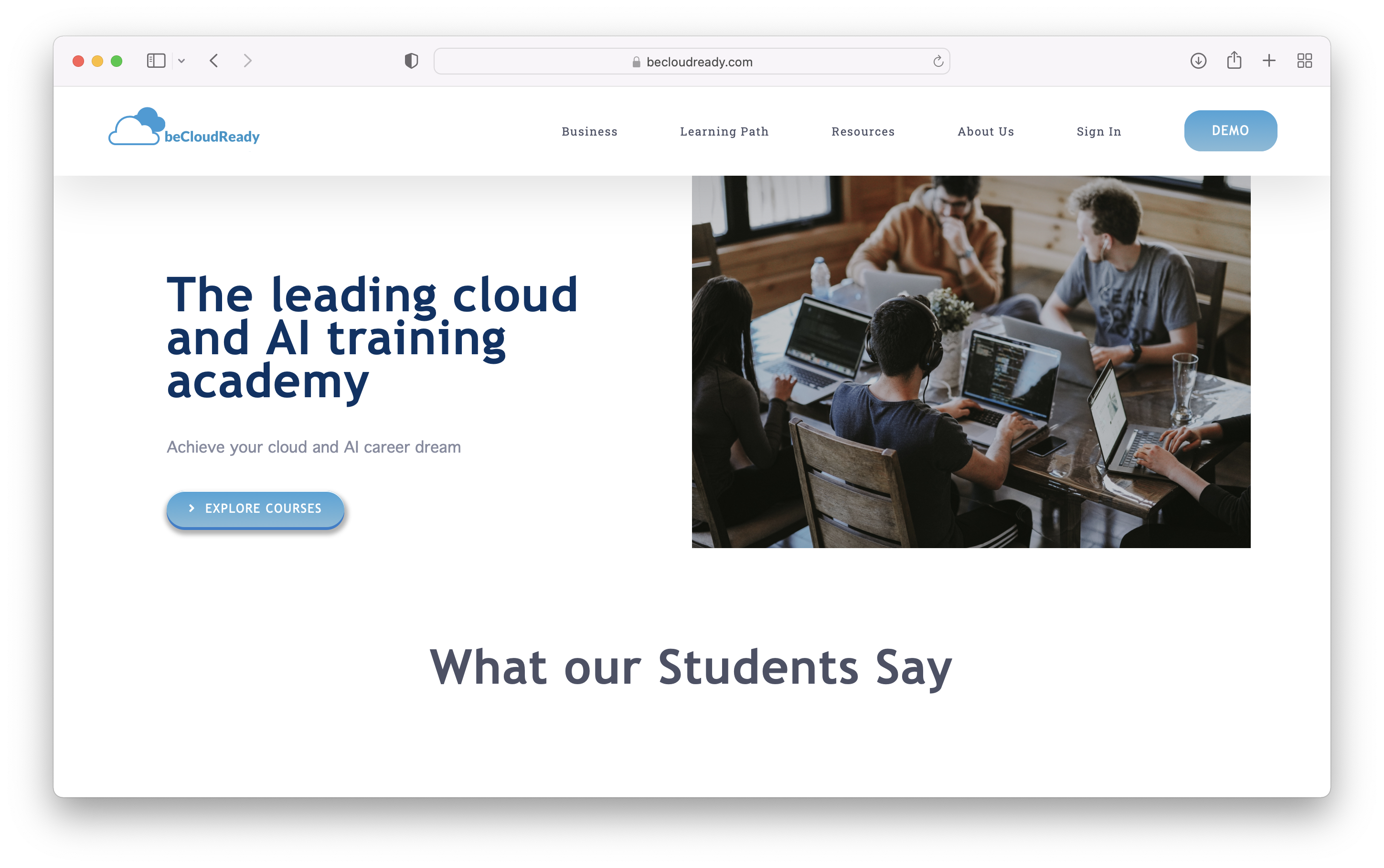 BeCloudReady's Website